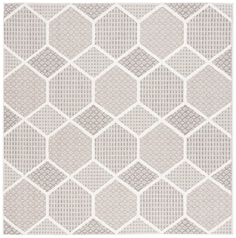 Safavieh Global 6'-7" x 6'-7" Rug in Grey / Ivory