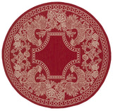 Safavieh Courtyard 5'-3" x 5'-3" Rug in Red / Natural