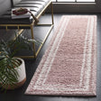 Safavieh Border & Stripe Shag 200 2'-2" x 8'-0" Rug in Pink / Ivory