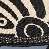 Safavieh Courtyard 5'-3" x 5'-3" Rug in Black / Sand