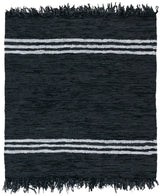 Safavieh Vintage Leather 6'-0" x 6'-0" Rug in Black / Ivory