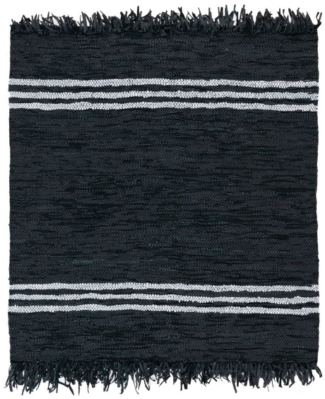 Safavieh Vintage Leather 6'-0" x 6'-0" Rug in Black / Ivory