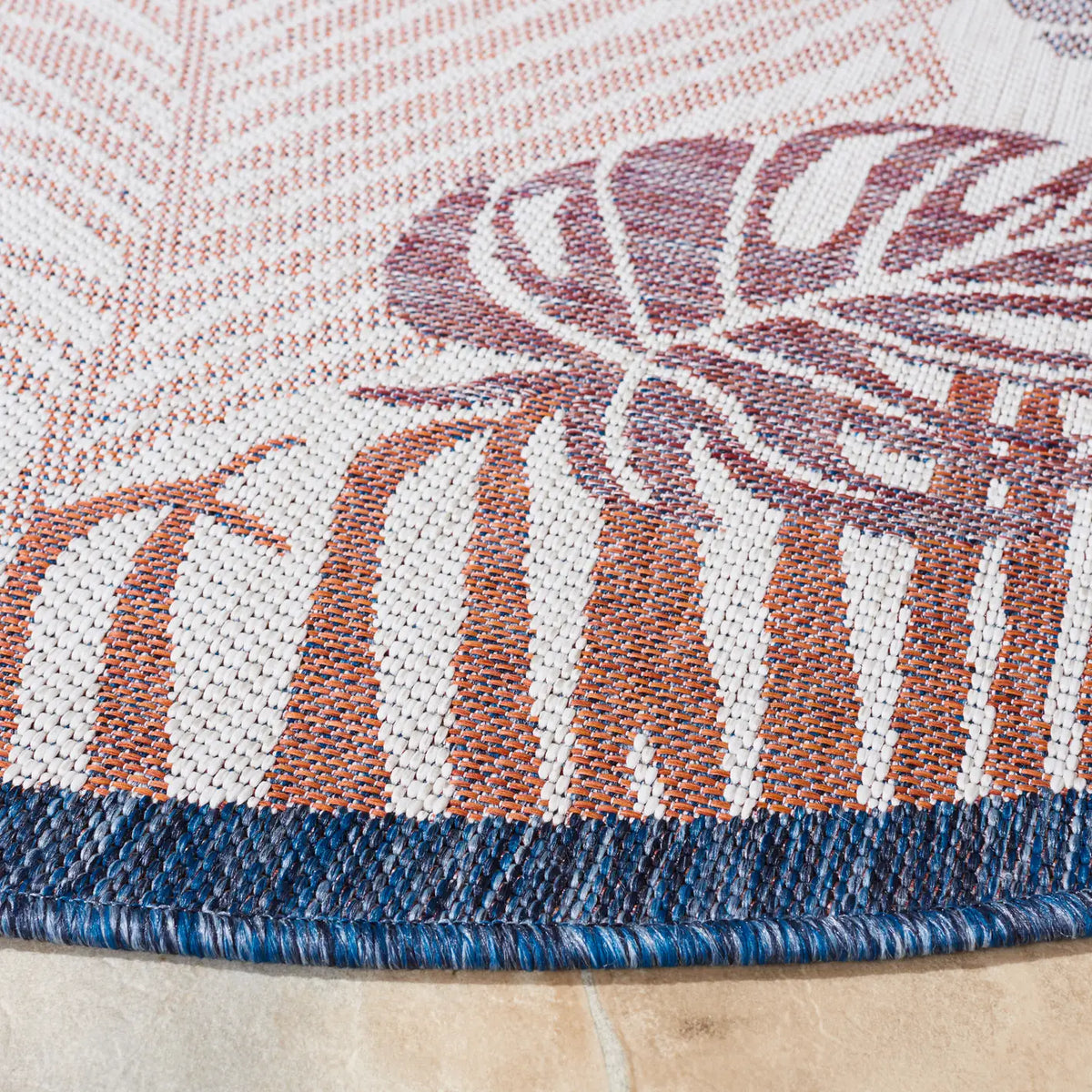 Safavieh Courtyard 6'-7" x 6'-7" Rug in Beige / Rust