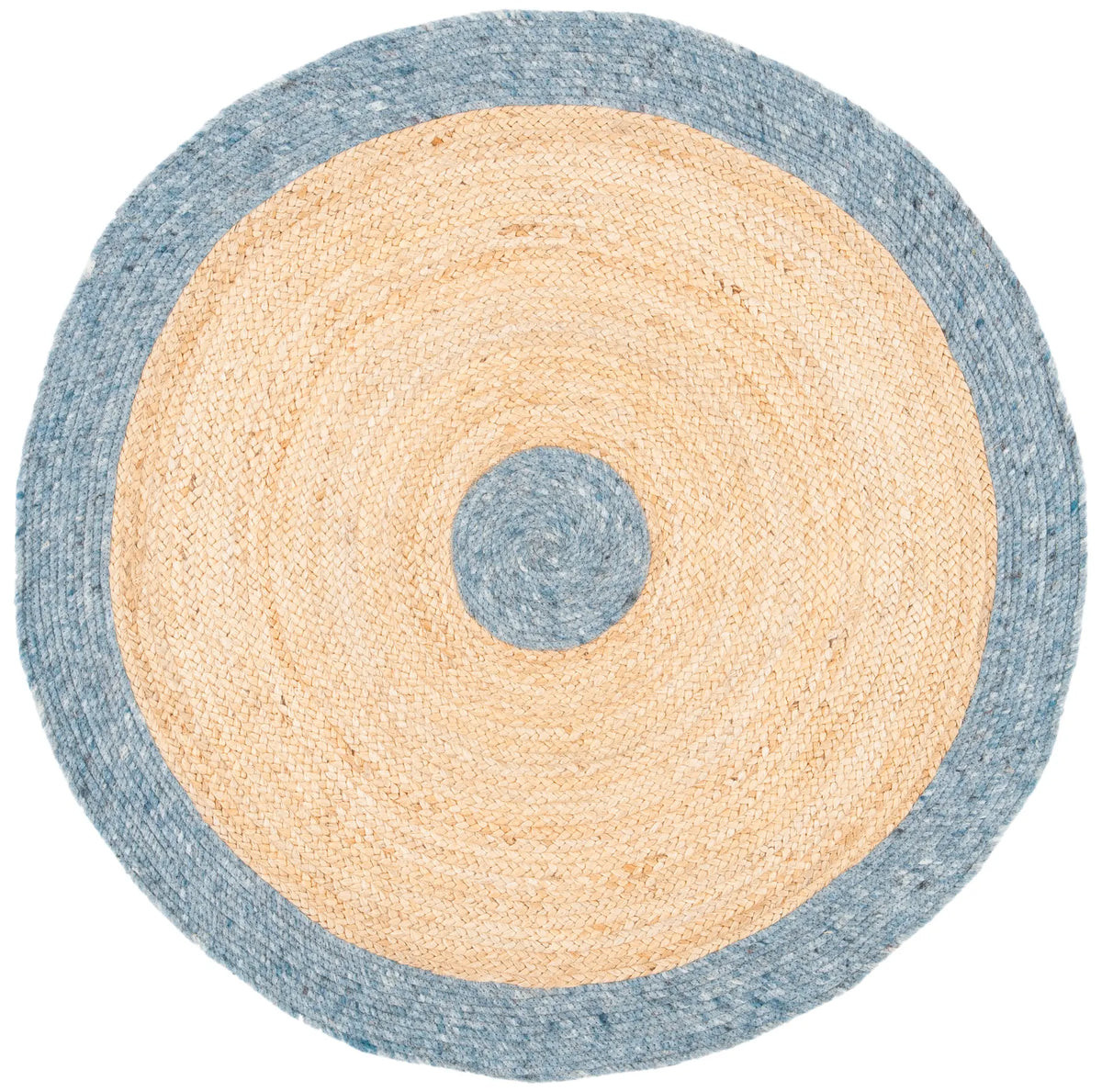 Safavieh Braided 3'-0" x 3'-0" Rug in Light Blue / Gold