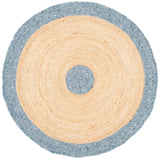 Safavieh Braided 3'-0" x 3'-0" Rug in Light Blue / Gold