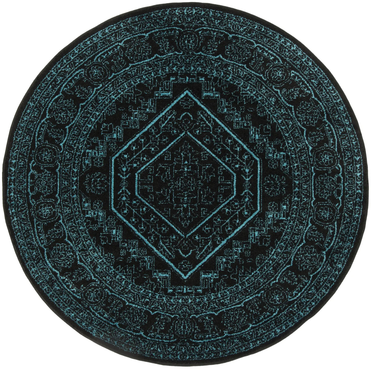 Safavieh Adirondack 6'-0" x 6'-0" Rug in Black / Teal