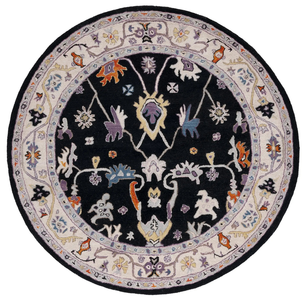 Safavieh Anatolia 6'-0" x 6'-0" Rug in Black / Ivory