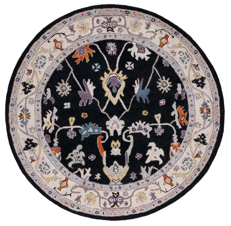 Safavieh Anatolia 6'-0" x 6'-0" Rug in Black / Ivory