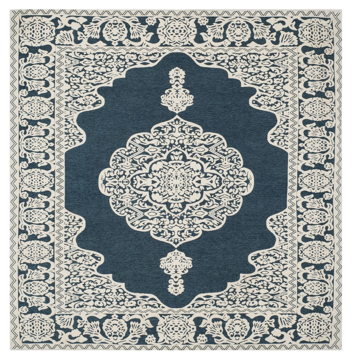 Safavieh Marbella 6'-0" x 6'-0" Rug in Dark Blue / Ivory