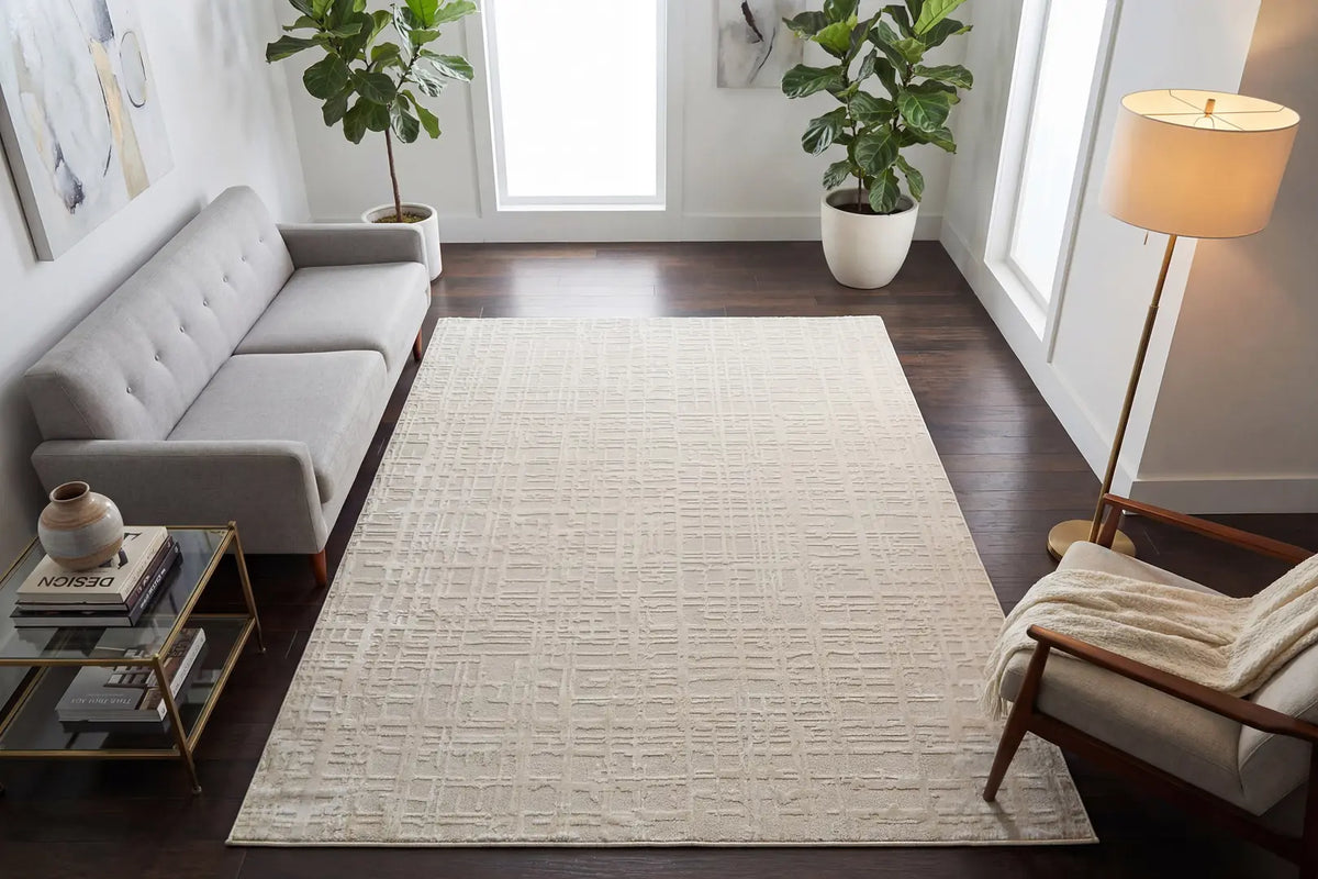 Dynamic Rugs Timeless 6928 Power Loomed Modern Beige/Ivory Rug - Room