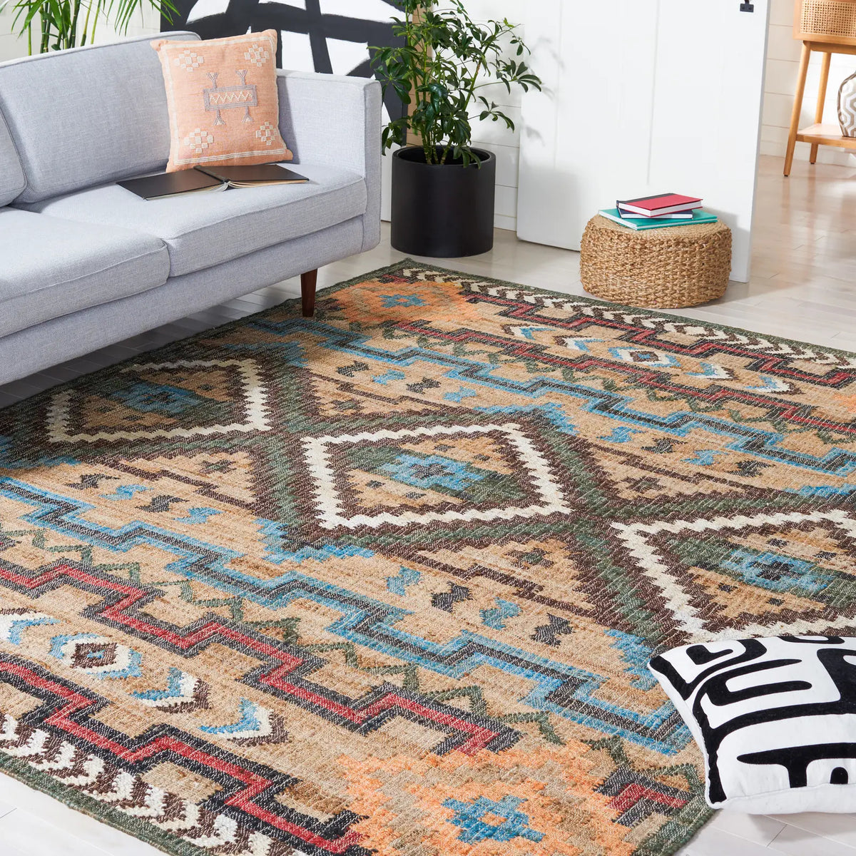 Safavieh Kilim 10'-0" x 14'-0" Rug in Natural / Blue