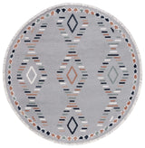 Safavieh Marrakesh 6'-7" x 6'-7" Rug in Grey / Blue Rust
