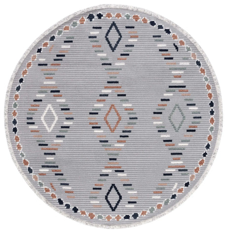 Safavieh Marrakesh 6'-7" x 6'-7" Rug in Grey / Blue Rust