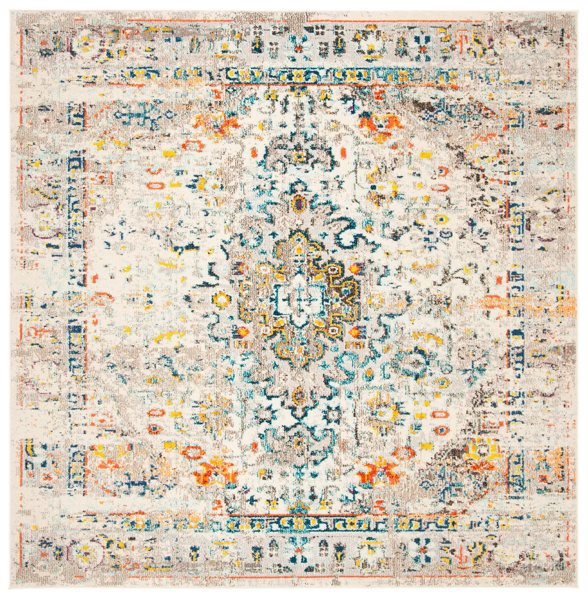 Safavieh Madison 6'-7" x 6'-7" Rug in Cream / Blue