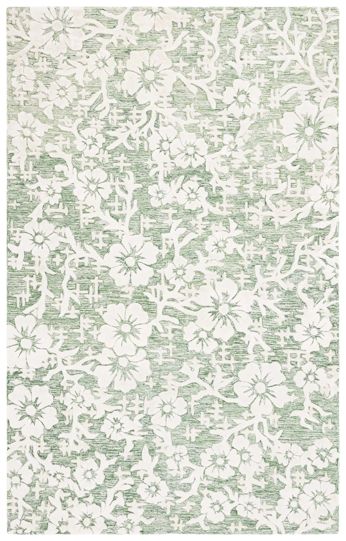 Safavieh Glamour 4'-0" x 6'-0" Rug in Green / Ivory