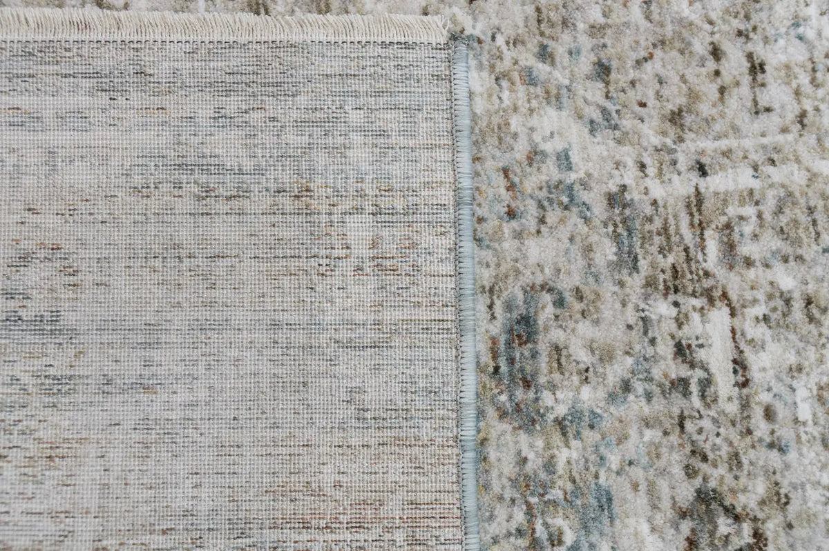 Dynamic Rugs Flare 14743 Power Loomed Traditional Beige/Ivory/Blue Rug - Corner