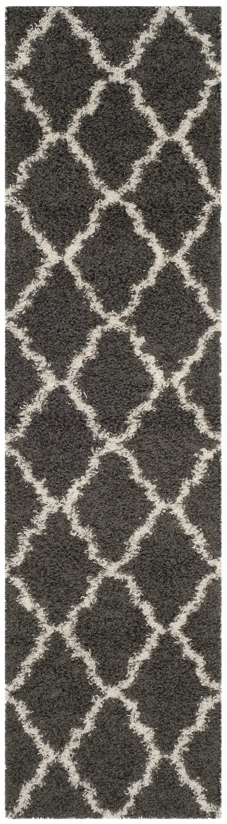Safavieh Sgd-Dallas Shag 2'-3" x 10'-0" Rug in Dark Grey / Ivory