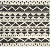 Safavieh Dhurries 6'-0" x 6'-0" Rug in Black / Ivory