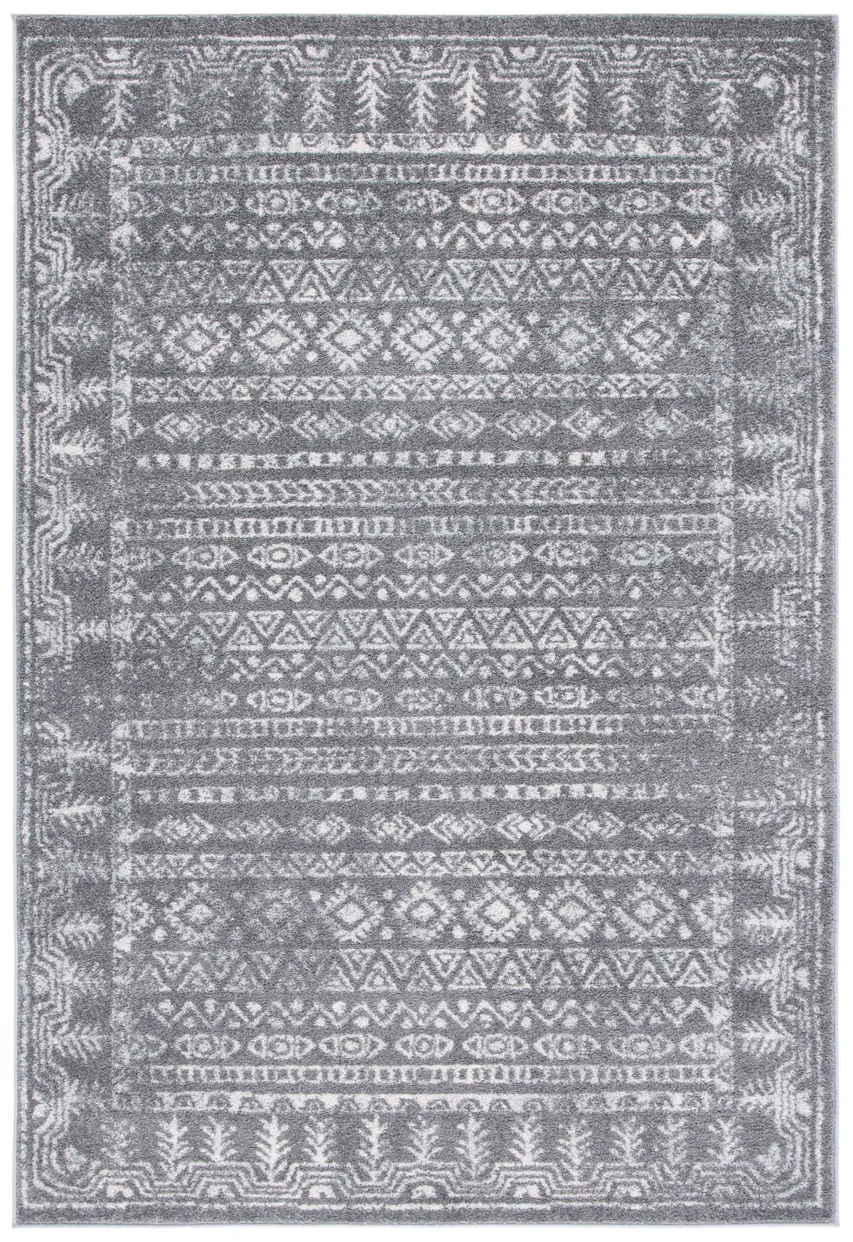 Safavieh Tulum 4'-0" x 6'-0" Rug in Dark Grey / Ivory