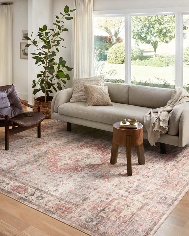 Loloi Heidi Hei-02 Dove/Spice Rugs - room scene 1