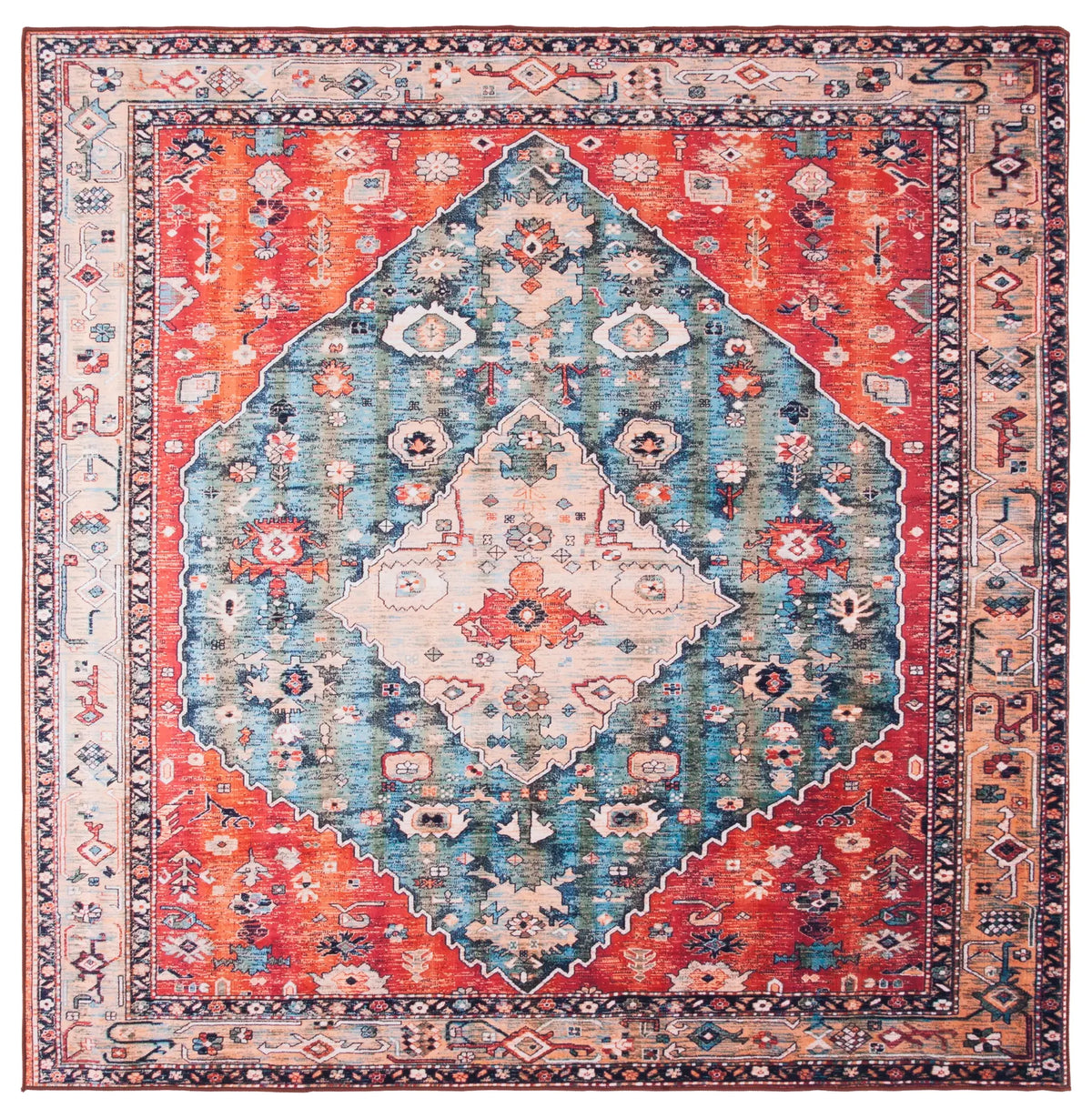 Safavieh Tucson 5'-0" x 5'-0" Rug in Beige / Blue