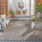 Safavieh Courtyard 6'-7" x 9'-6" Rug in Black / Light Grey