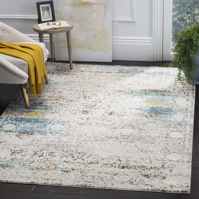 Safavieh Aria 4'-0" x 6'-0" Rug in Blue / Creme