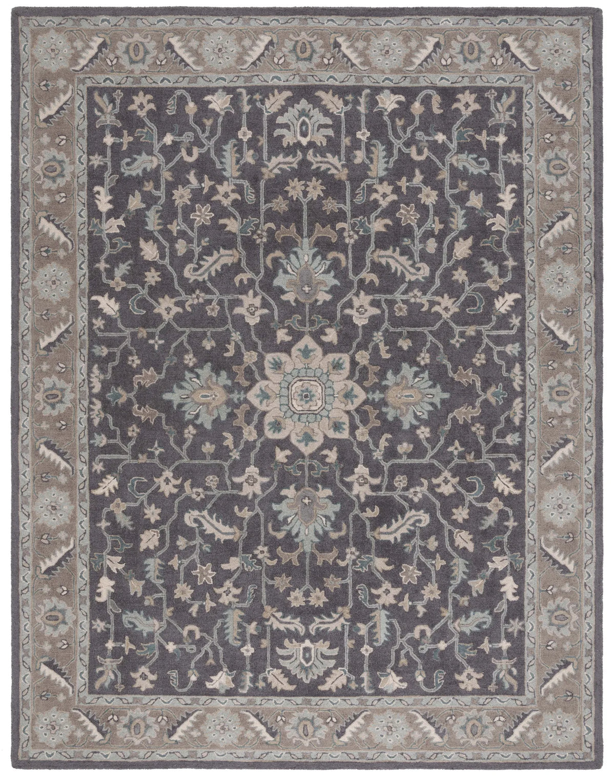 Safavieh Blossom 10'-0" x 14'-0" Rug in Dark Grey / Light Brown