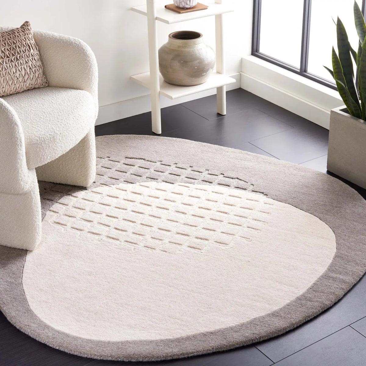 Safavieh Novelty 5'-0" x 5'-0" Rug in Grey / Ivory