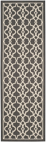 Safavieh Courtyard 2'-7" x 8'-2" Rug in Black / Beige
