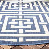 Safavieh Courtyard 6'-7" x 6'-7" Rug in Navy / Beige