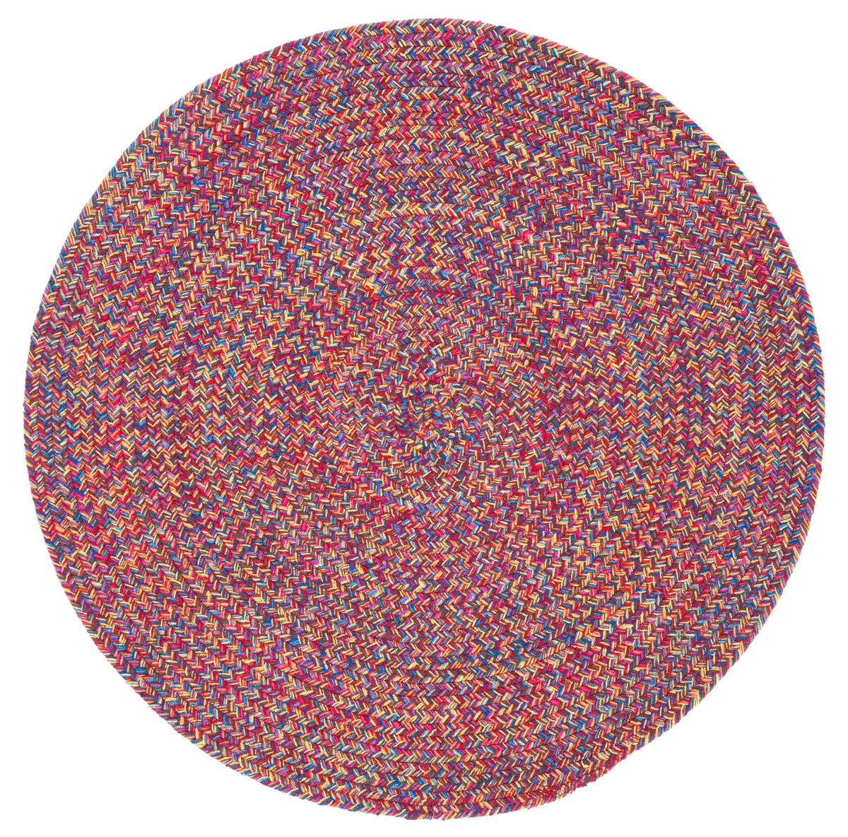 Safavieh Braided 3'-0" x 3'-0" Rug in Red / Yellow