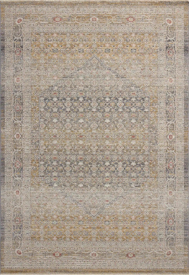 Chris Loves Julia x Loloi Ida IDA-02 Stone / Gold Rug - main flat