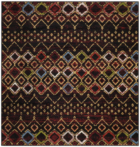 Safavieh Amsterdam 6'-7" x 6'-7" Rug in Black / Multi