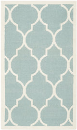 Safavieh Dhurries 3'-0" x 5'-0" Rug in Light Blue / Ivory