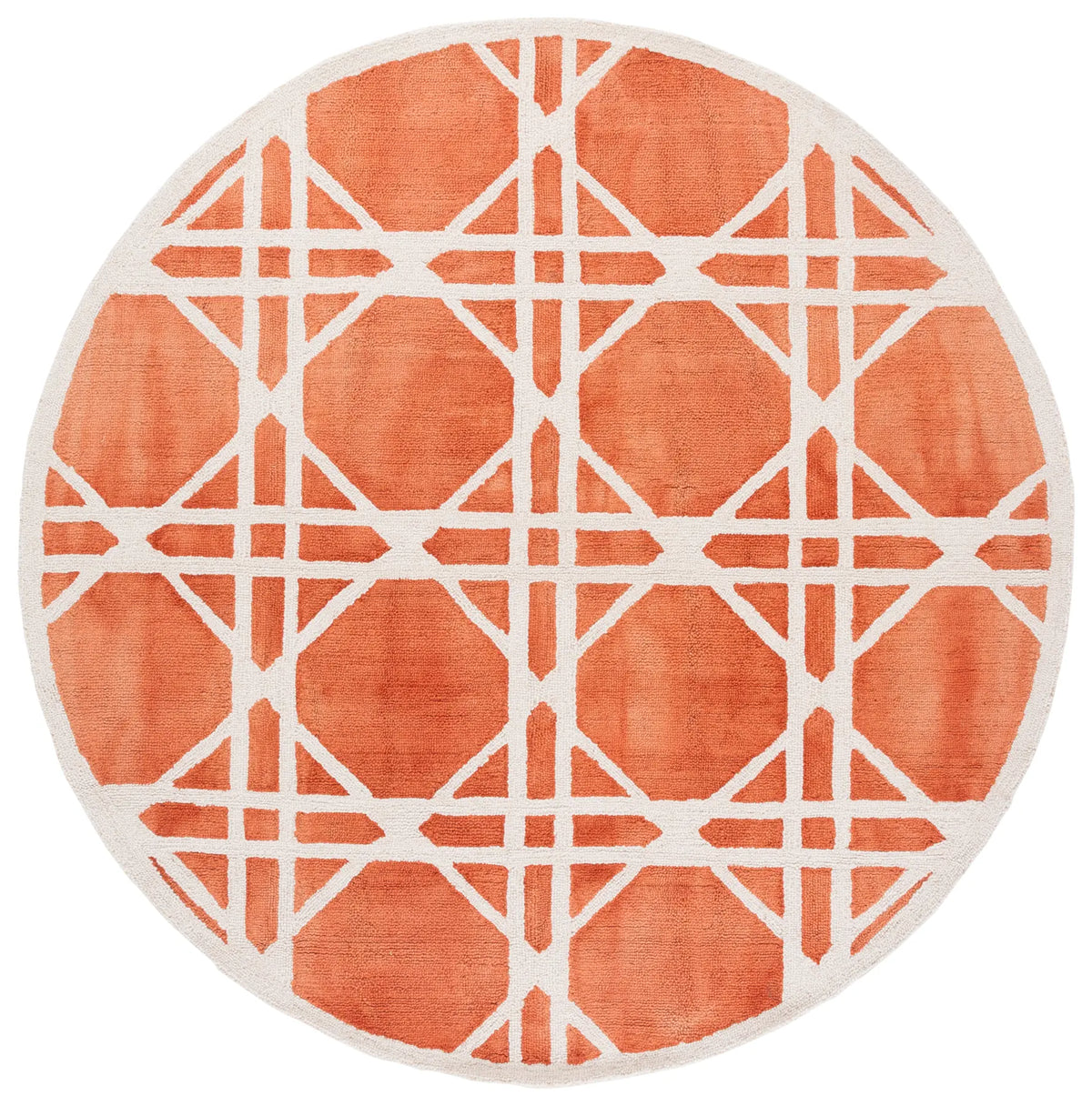 Safavieh Dip Dye 7'-0" x 7'-0" Rug in Ivory / Orange