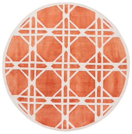 Safavieh Dip Dye 7'-0" x 7'-0" Rug in Ivory / Orange