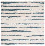 Safavieh Venus Shag 600 6'-7" x 6'-7" Rug in Ivory / Turquoise