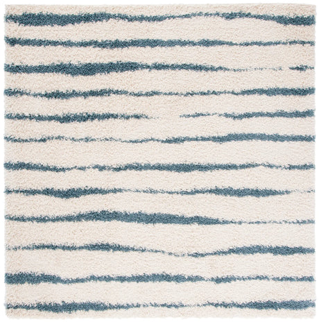 Safavieh Venus Shag 600 6'-7" x 6'-7" Rug in Ivory / Turquoise