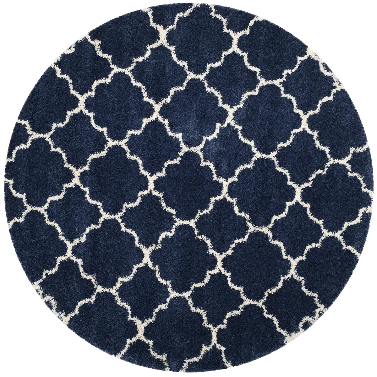 Safavieh Hudson Shag 5'-3" x 5'-3" Rug in Navy / Ivory