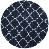 Safavieh Hudson Shag 5'-3" x 5'-3" Rug in Navy / Ivory
