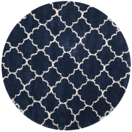 Safavieh Hudson Shag 5'-3" x 5'-3" Rug in Navy / Ivory