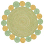 Safavieh Braided 3'-0" x 3'-0" Rug in Green / Gold