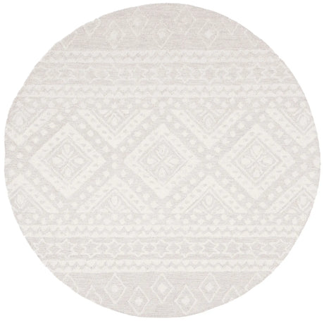 Safavieh Micro-Loop 5'-0" x 5'-0" Rug in Grey / Ivory