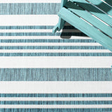 Safavieh Courtyard 4'-0" x 5'-7" Rug in Ivory / Teal