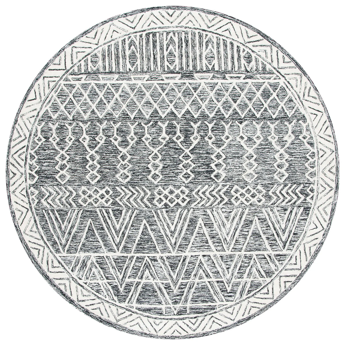 Safavieh Abstract 6'-0" x 6'-0" Rug in Ivory / Black