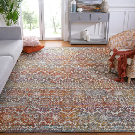 Safavieh Madison 900 6'-0" x 9'-0" Rug in Light Grey / Rust