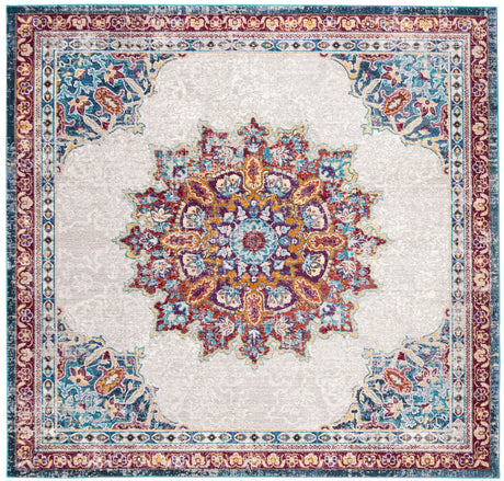 Safavieh Aria 6'-5" x 6'-5" Rug in Ivory / Navy