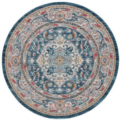 Safavieh Phoenix 100 5'-0" x 5'-0" Rug in Ivory / Blue