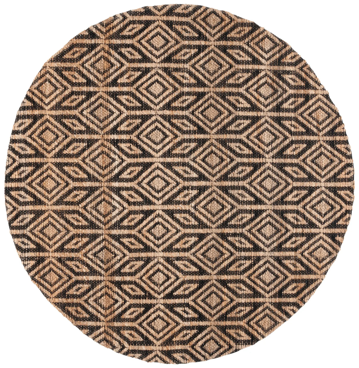 Safavieh Natural Fiber 7'-0" x 7'-0" Rug in Natural / Black